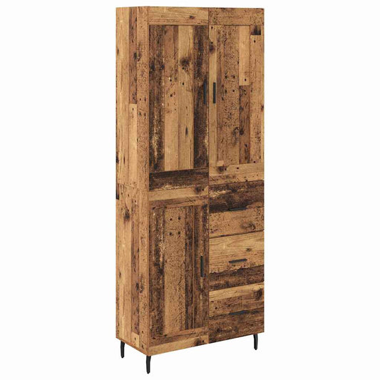 Vysoký Bufet 2 Ks Staré Dřevo 69,5 X 34 X 180 Cm