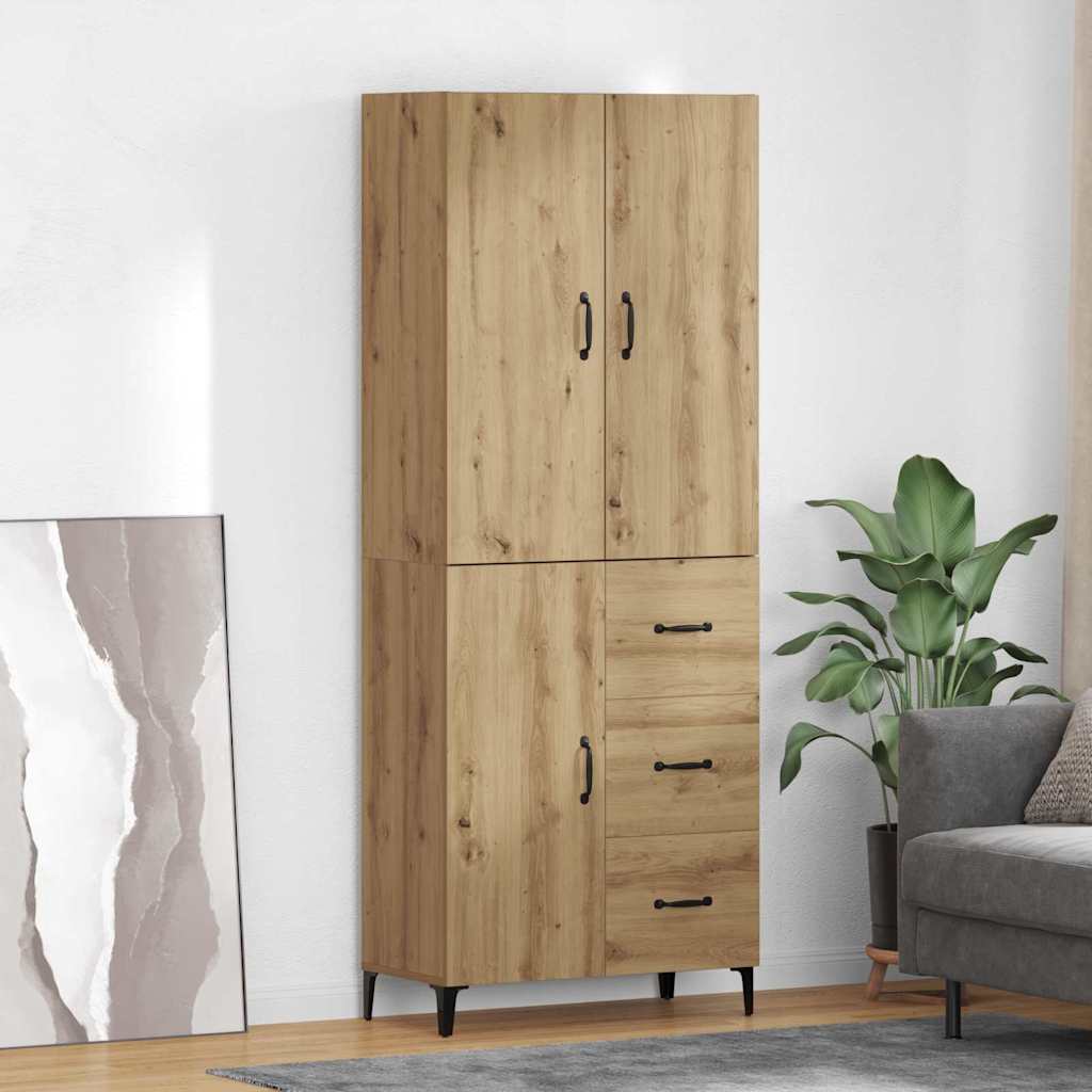 Vysoký Bufet 69,5 X 34 X 180 Cm Kompozitní Dřevo