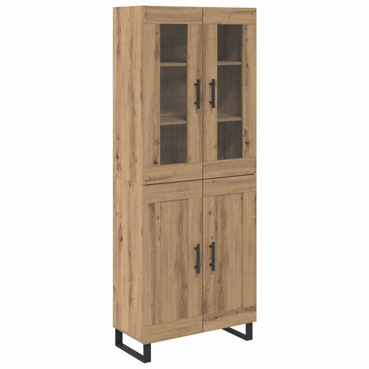 Vysoký Bufet 2 Ks Artisanový Dub 69,5 X 34 X 180 Cm