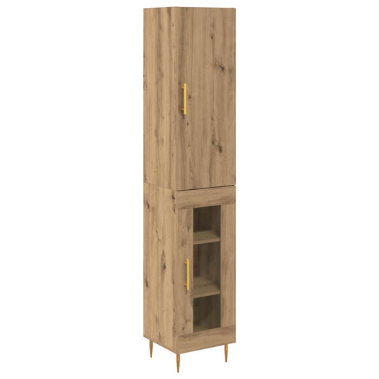 Vysoký Bufet 2 Ks Artisanový Dub 34,5 X 34 X 180 Cm