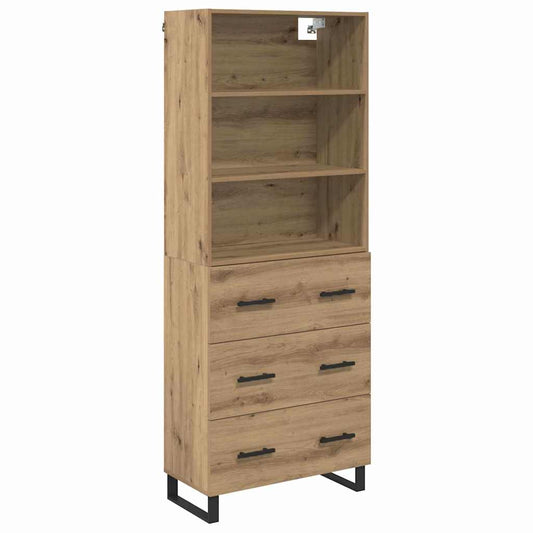 Vysoký Bufet 2 Ks Artisanový Dub 69,5 X 34 X 180 Cm