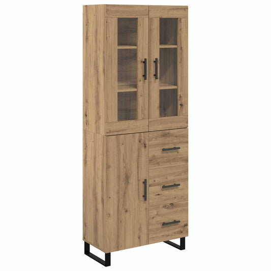 Vysoký Bufet 2 Ks Artisanový Dub 69,5 X 34 X 180 Cm