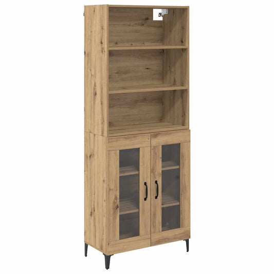 Vysoký Bufet Artisanový Dub 69,5 X 34 X 180 Cm Kompozitní Dřevo