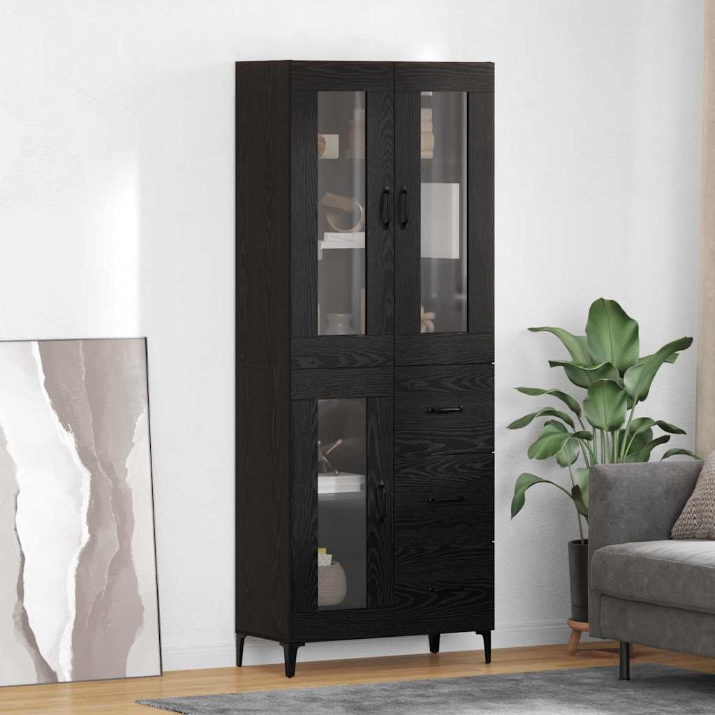 Vysoký Bufet 69,5 X 34 X 180 Cm Kompozitní Dřevo
