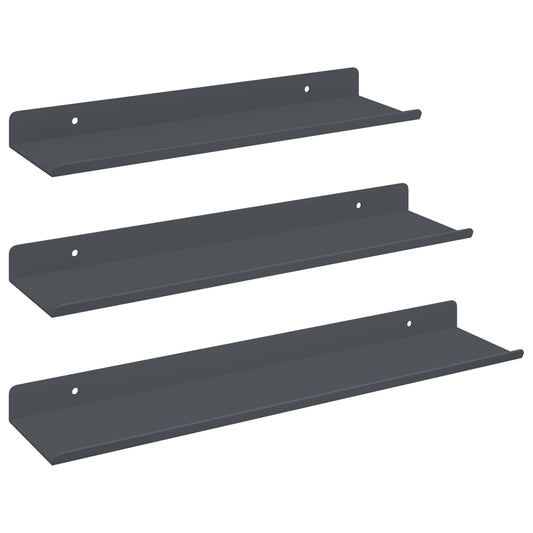 Plovoucí Police Nástěnný 3 Pcs Antracit 40 X 9 X 2,5 Cm Ocel