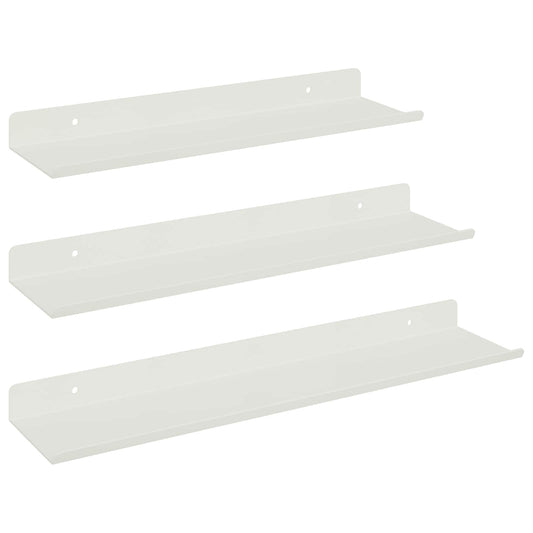 Plovoucí Police Nástěnný 3 Pcs Bílý 40 X 9 X 2,5 Cm Ocel
