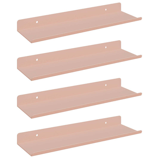 Plovoucí Police Nástěnný 4 Pcs Růžová 30 X 9 X 2,5 Cm Ocel