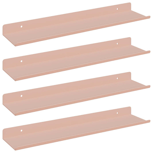 Plovoucí Police Nástěnný 4 Pcs Růžová 40 X 8,5 X 2,5 Cm Ocel