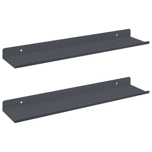 Plovoucí Police Nástěnný 2 Pcs Antracit 40 X 8,5 X 2,5 Cm Ocel