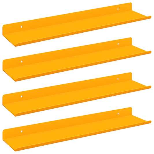 Plovoucí Police 4 Pcs Hořčicově Žlutá 40 X 8,5 X 2,5 Cm Ocel