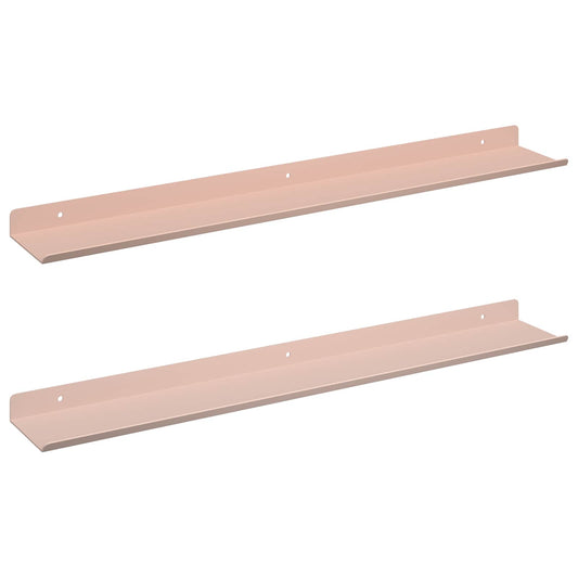 Plovoucí Police Nástěnný 2 Pcs Růžová 60 X 8,5 X 2,5 Cm Ocel