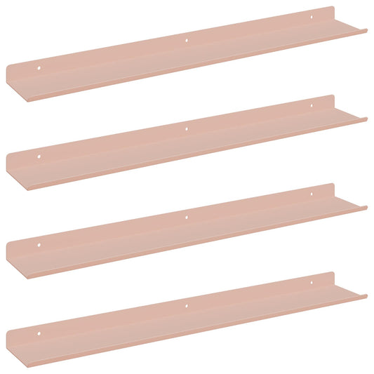 Plovoucí Police Nástěnný 4 Pcs Růžová 60 X 8,5 X 2,5 Cm Ocel