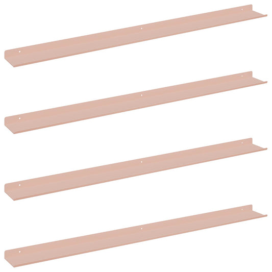 Plovoucí Police Nástěnný 4 Pcs Růžová 100 X 9 X 2,5 Cm Ocel