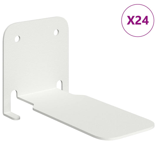 Plovoucí Police S Policí Nástěnný 24 Pcs Bílý 6 X 10,8 X 6,6 Cm