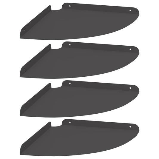 Plovoucí Police S Policí S Úložištěm 4 Pcs Černý 30 X 30 X 2 Cm
