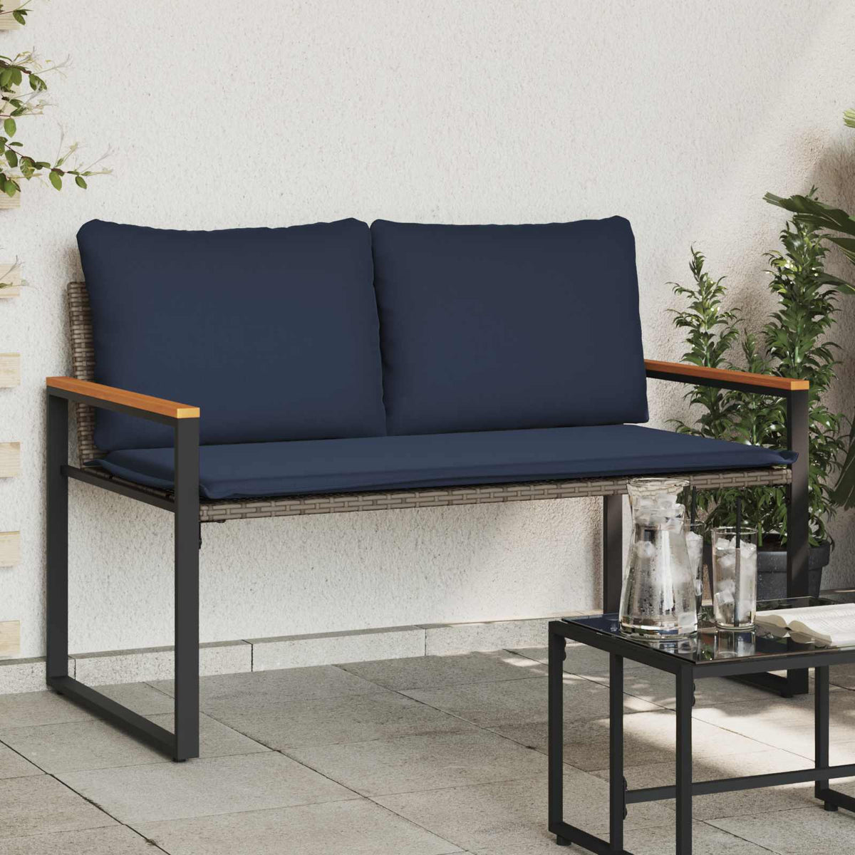 Lavice S Polštářem 115 X 65 X 72 Cm Ratan