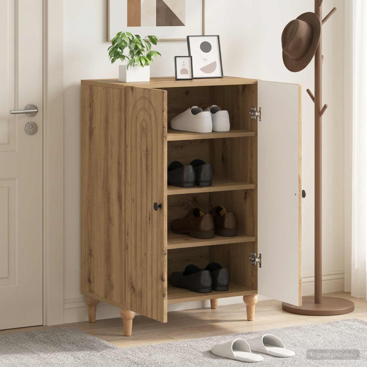 Skříň Na Obuv Alkmaar 59,5 X 39,5 X 90 Cm Kompozitní Dřevo