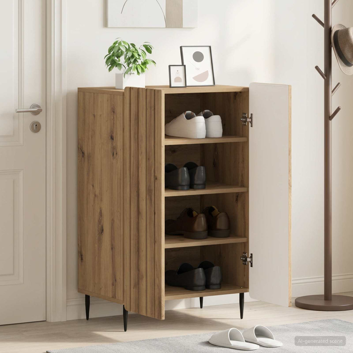 Skříň Na Obuv Zwolle 59,5 X 39,5 X 91,5 Cm Kompozitní Dřevo