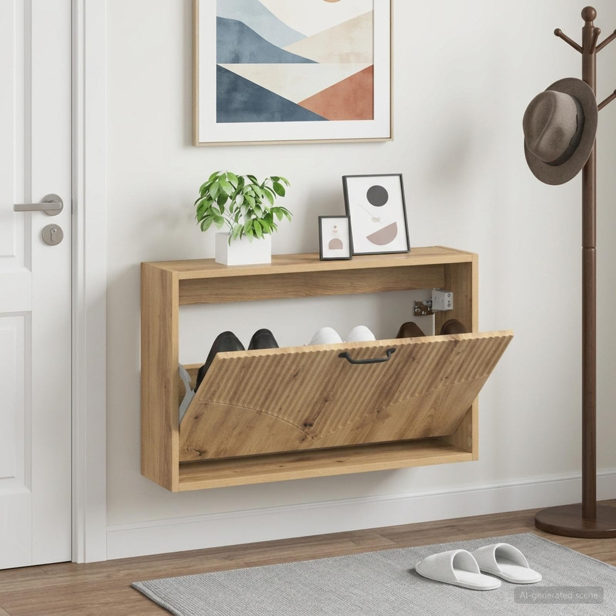 Nástěnná Skříň Na Boty Hoorn 71 X 17 X 43 Cm Kompozitní Dřevo