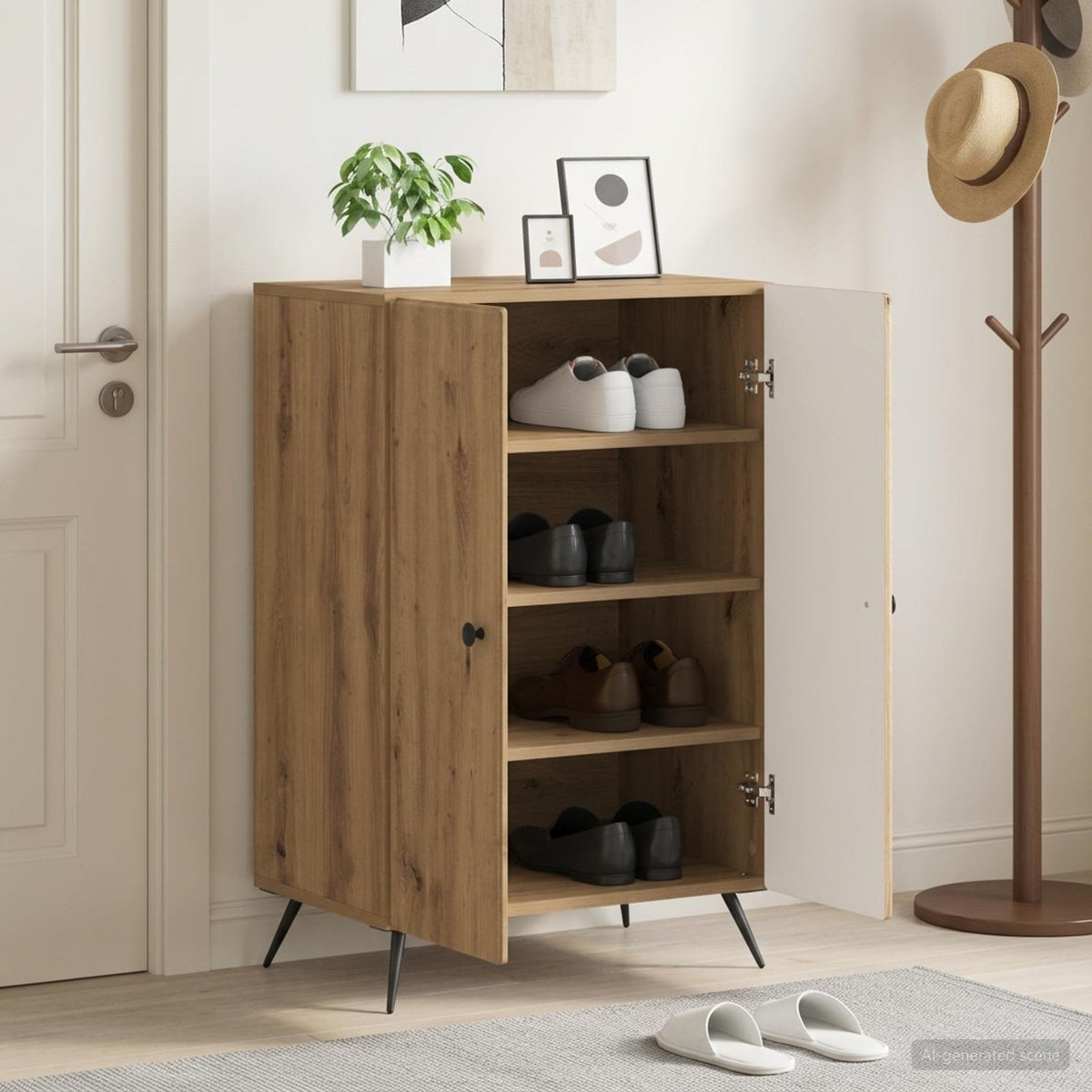 Skříň Na Obuv Breda 59,5 X 39,5 X 90 Cm Kompozitní Dřevo