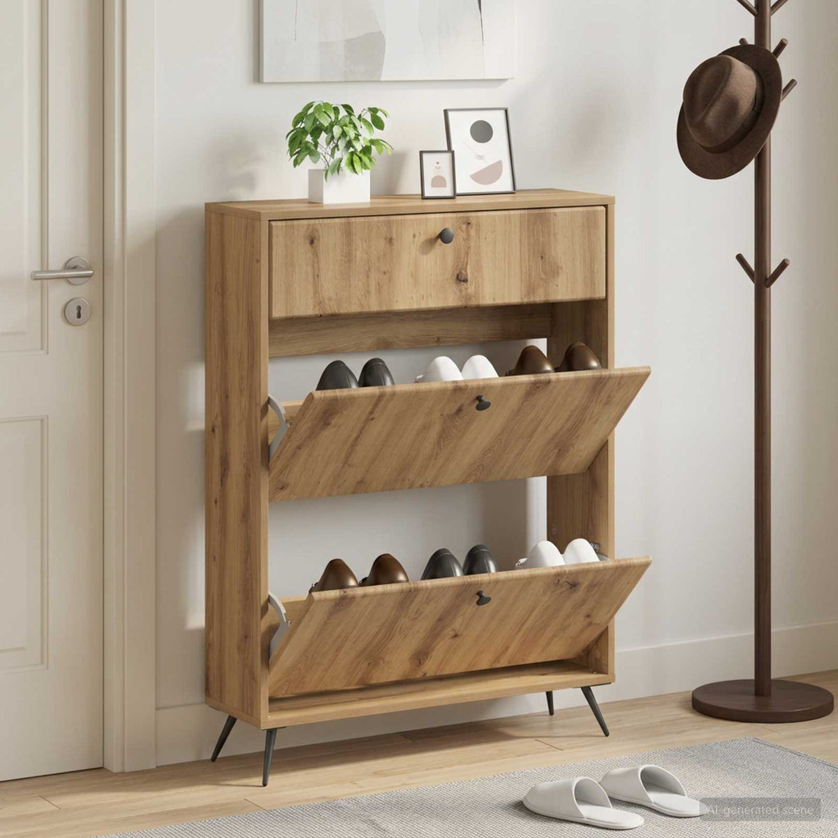 Skříň Na Obuv Breda 78 X 24 X 103 Cm Kompozitní Dřevo