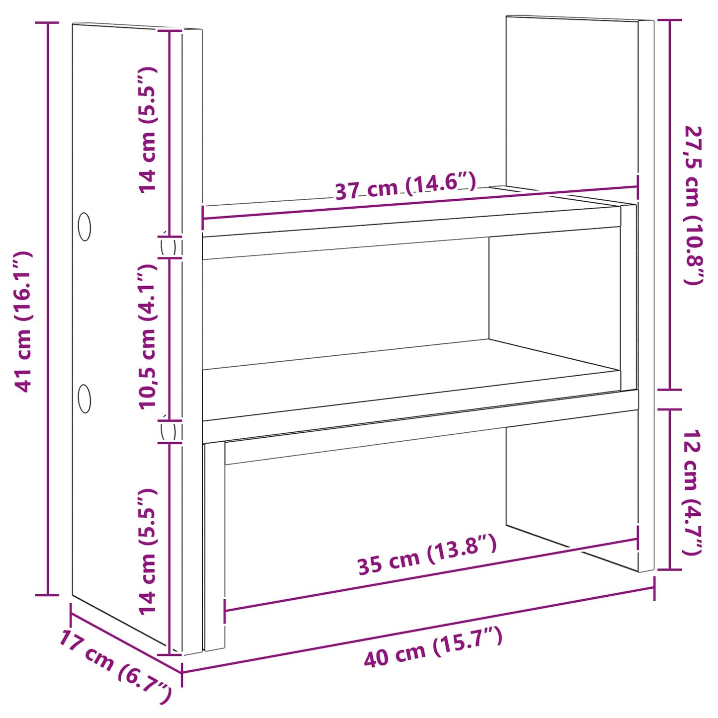 Stojan Na Monitor Na Stůl Černý Dub 40 X 17 X 41 Cm