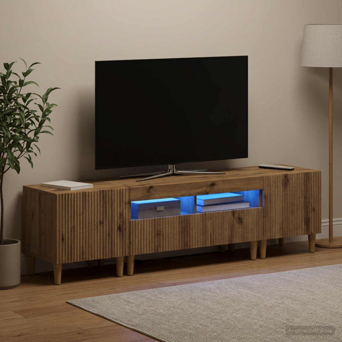 3Dílná Led Tv Skříň Arnhem 3 Ks Kompozitní Dřevo
