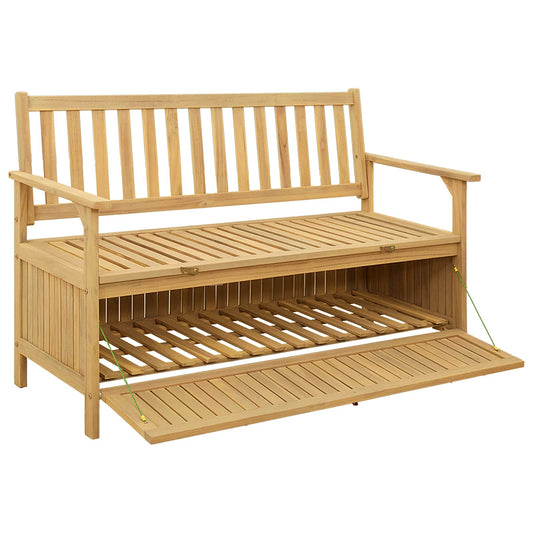 Úložná Lavice 2 -Seater 120 X 63 X 84 Cm Masivní Akácie