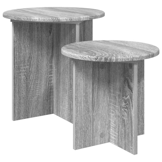 Sada Odkládacích Stolků 2 Pcs Šedá Sonoma Dřevěný Materiál