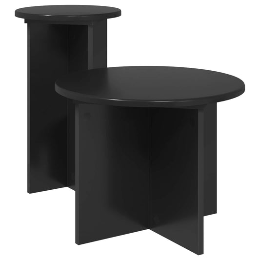 Sada Odkládacích Stolků 2 Pcs Černý Dub Kompozitní Dřevo