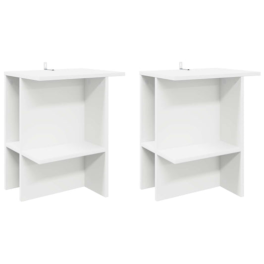 Konferenční Stolek 2 Pcs Bílá 40 X 30 X 49 Cm Kompozitní Dřevo