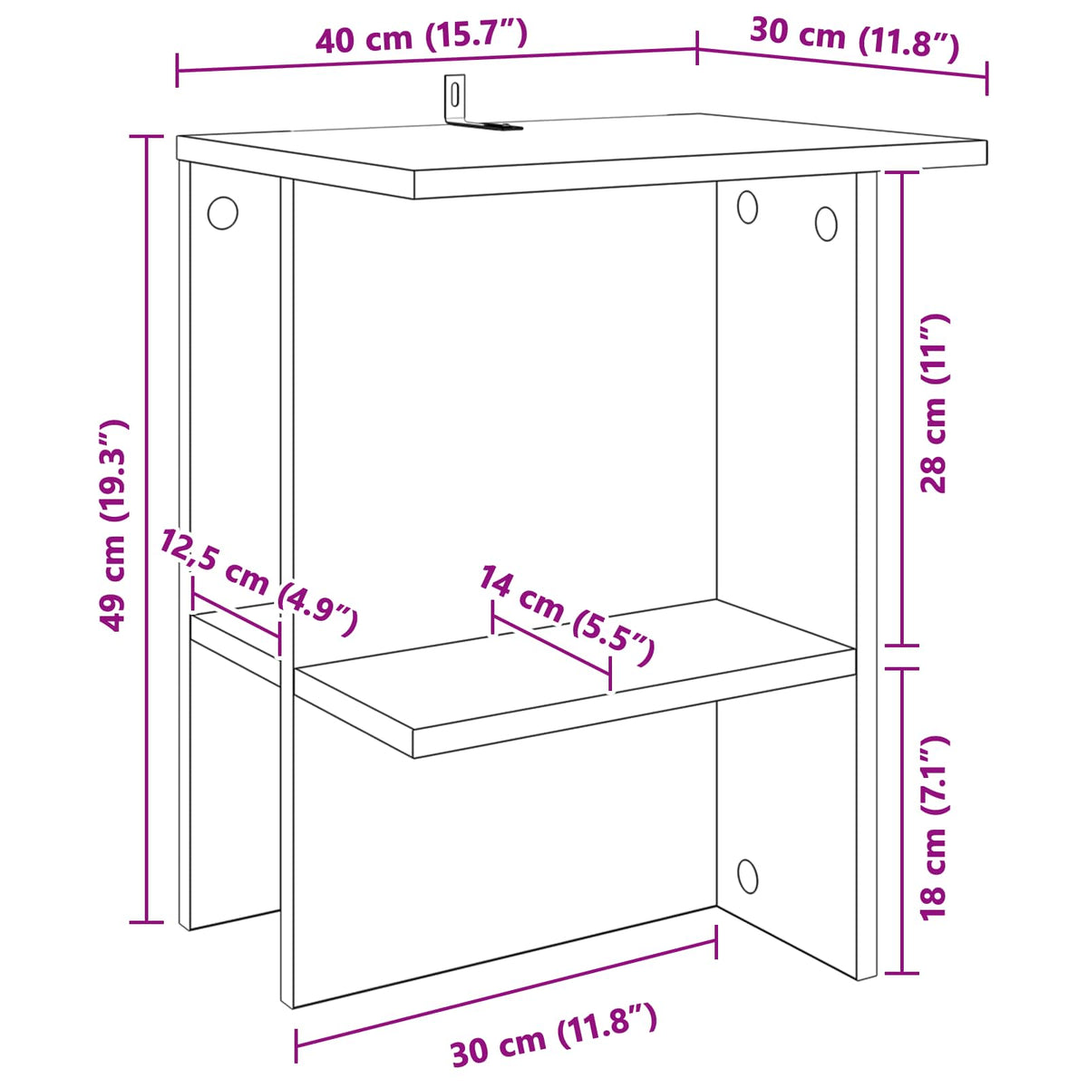 Konferenční Stolek 2 Pcs Dub Artisan 40 X 30 X 49 Cm
