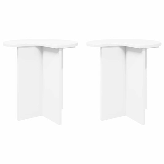 Boční Stůl S Úložištěm 2 Pcs Bílá Ø 39 X 38 Cm Kompozitní Dřevo