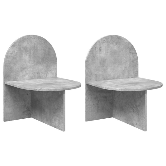 Noční Stolek 2 Pcs Betonově Šedá 48 X 49 X 65 Cm