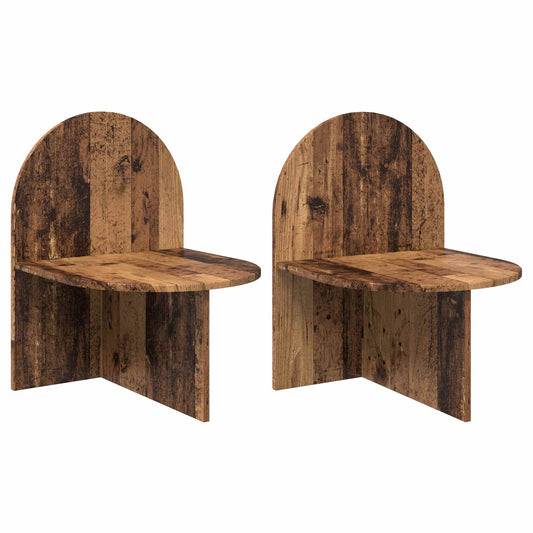 Noční Stolek 2 Pcs Staré Dřevo 48 X 49 X 65 Cm Dřevěný Materiál
