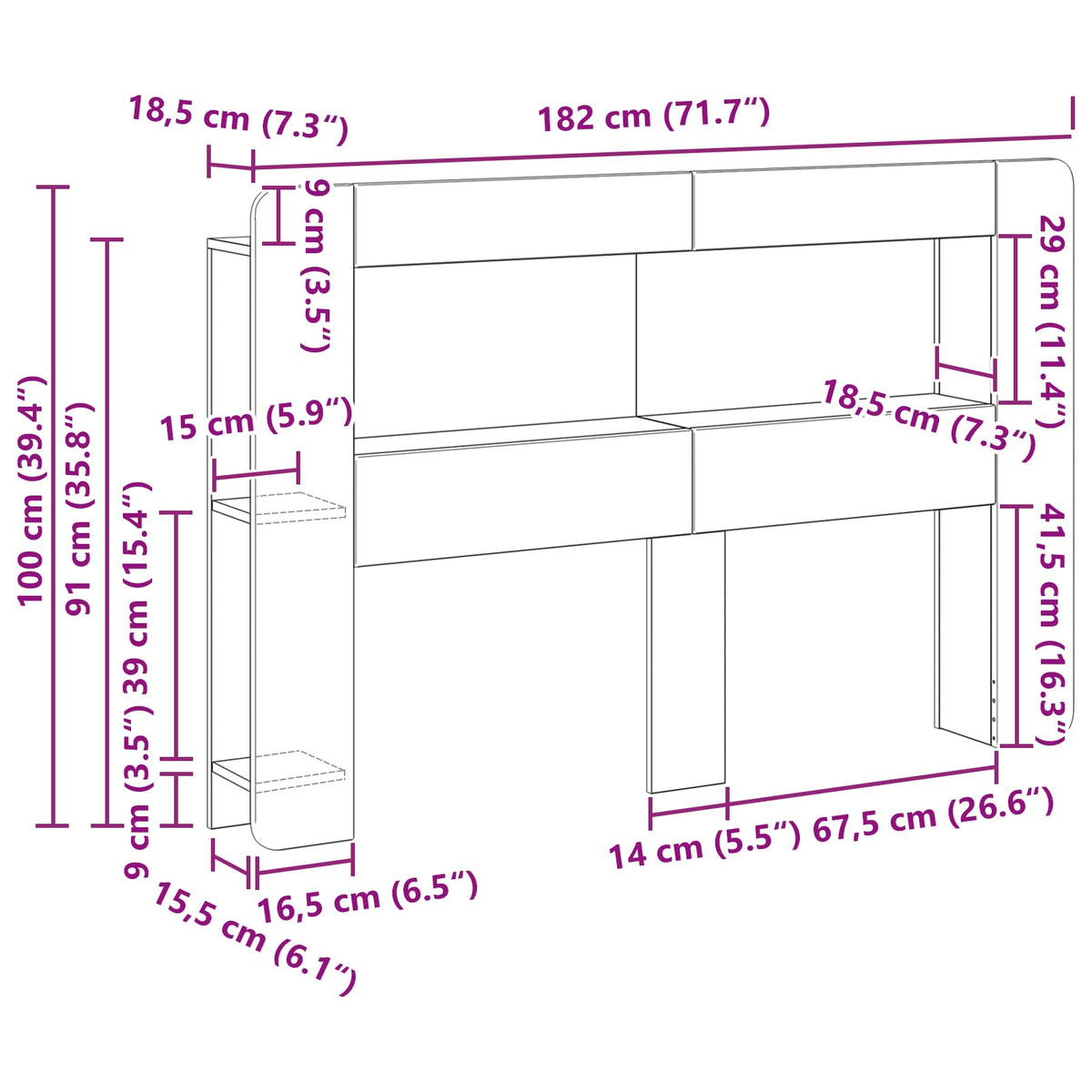 Čelo Postele Se Skříňkou Dub Artisan 160 Cm Dřevěný Materiál