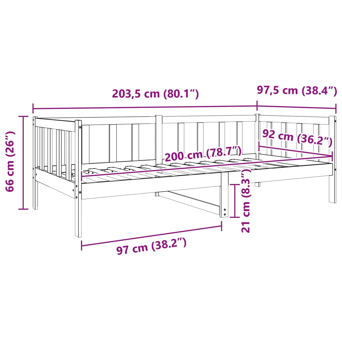 Rám Postele Voskově Hnědá 90 X 190 Cm Masivní Borové Dřevo