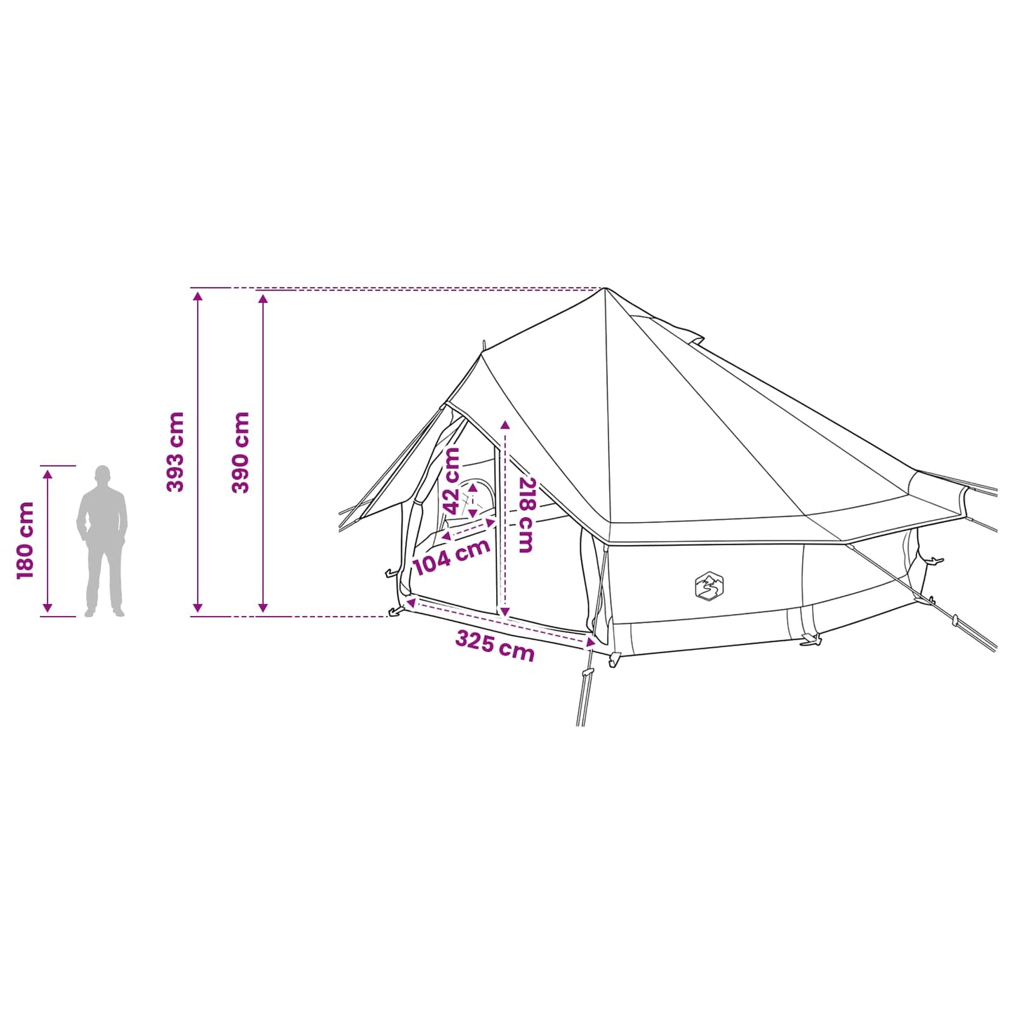 Tipi Stan Se Střechou Modrá 700 X 700 X 395 Cm Polyester A Ocel