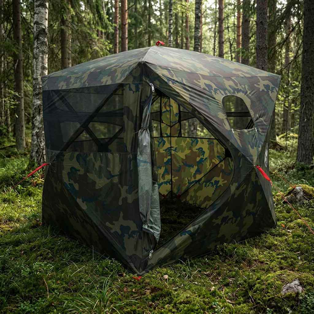 Lovecký Stan Armádně Zelená Pro 2 Osoby Polyester A Ocel