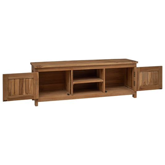 Tv Stolek 110 X 30 X 40 Cm Přírodní Pevné Teakové Dřevo