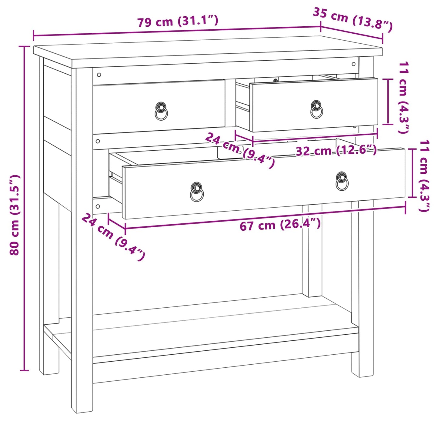 Servírovací Skříň Přírodní 79 X 35 X 80 Cm Pevné Teakové Dřevo