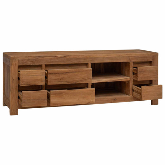 Tv Stolek 110 X 30 X 40 Cm Přírodní Pevné Teakové Dřevo