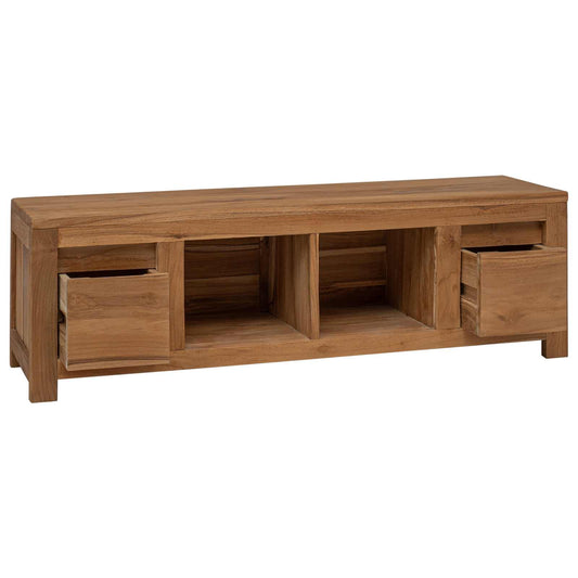 Televizní Skříň 110 X 30 X 35 Cm Přírodní Pevné Teakové Dřevo