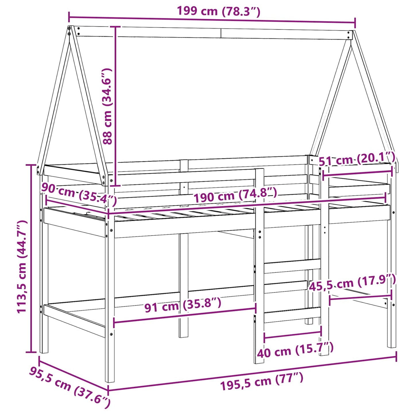 Rám Postele Loft Voskově Hnědá 90 X 190 Cm Masivní Borovice
