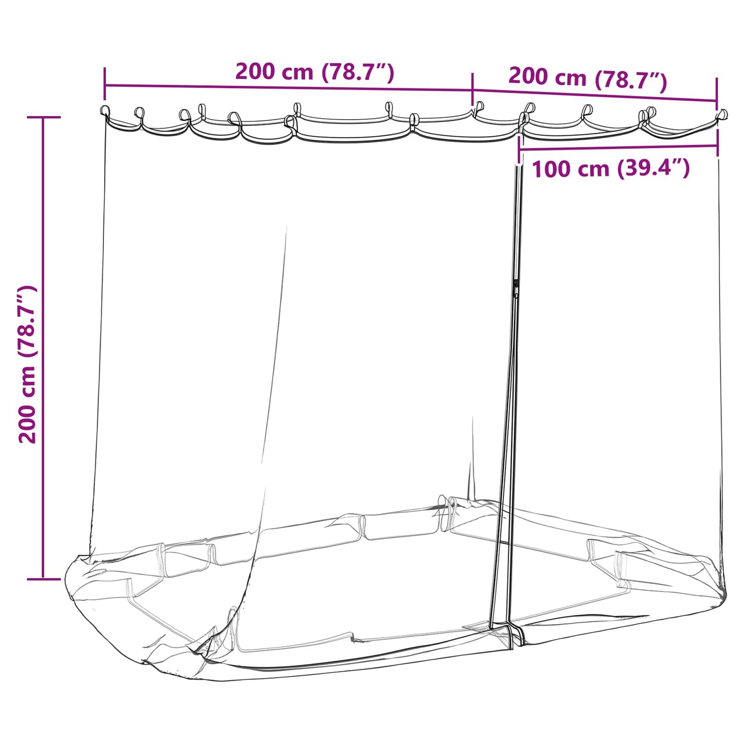 Moskytiéra Pro Altán 220 Mesh Bílá 2 X 2 X 2 M Polyester
