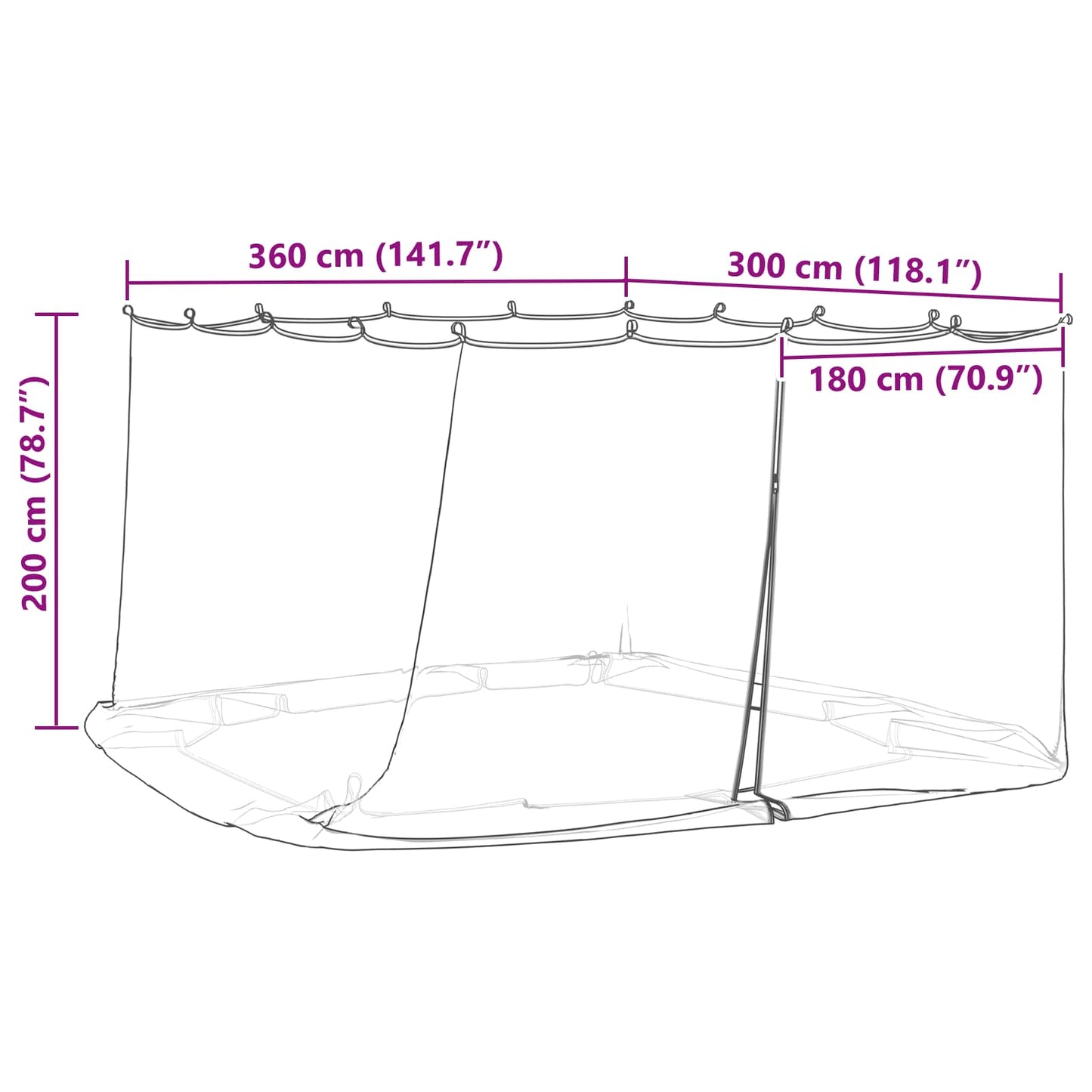 Moskytiéra Pro Altán 220 Mesh Bílá 3,6 X 3 X 2 Cm Polyester