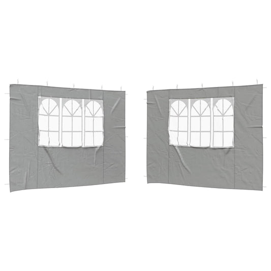 Boční Stěna Párty Stanu 2 Ks 300 X 195 Cm Světle Šedá Pe A Ocel