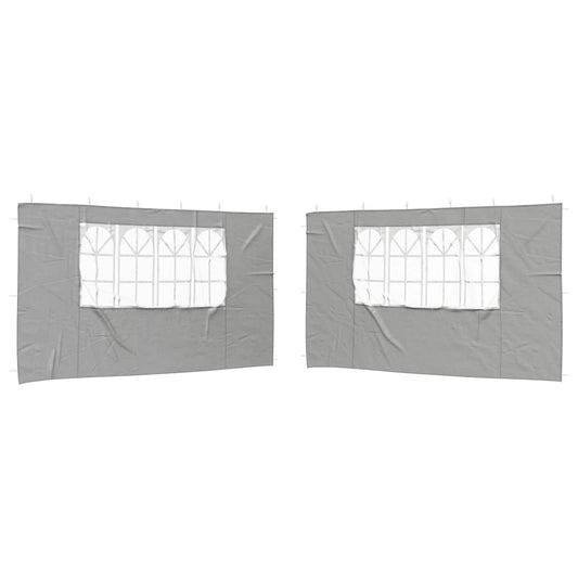 Boční Stěna Párty Stanu 2 Ks 400 X 195 Cm Světle Šedá Pe A Ocel