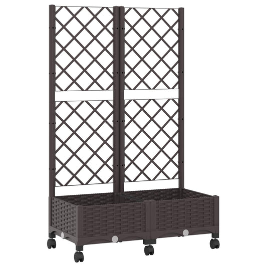 Zahradní Truhlík S Treláží A Koly Hnědá 80 X 40 X 131,5 Cm Pp