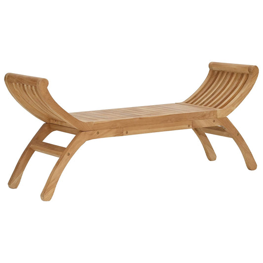 Zahradní Lavice 2 -Seater 126 Cm Pevné Teakové Dřevo Přírodní